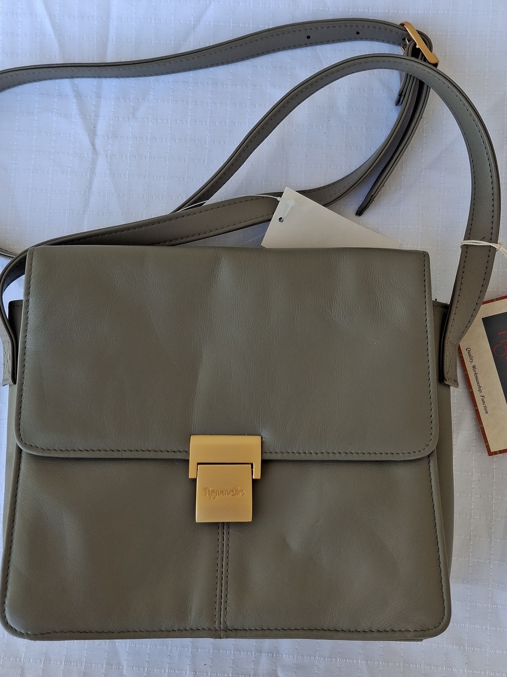 NWT TIGNANELLO GENUINE LEATHER HANDBAG crossbody SUPER organizer TRAVEL Bag